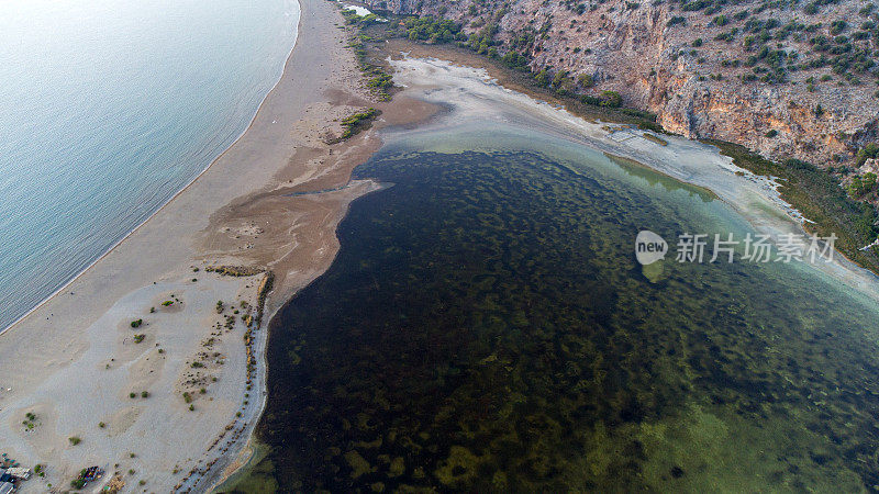 美丽的Mugla Dalyan Iztuzu鸟瞰图